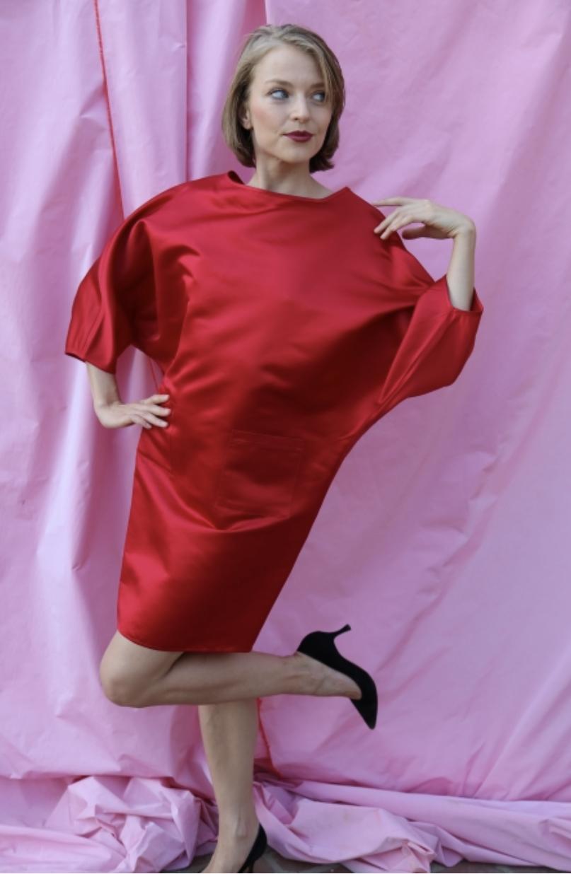 Isabella Dress - Red Satin